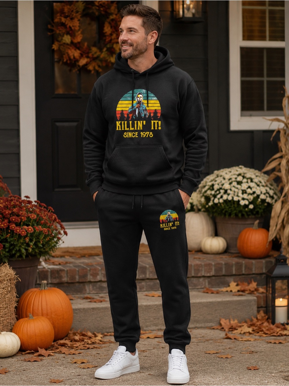Halloween Michael Myers Killin’ It Since 1978 Hoodie Jogger Set Size M